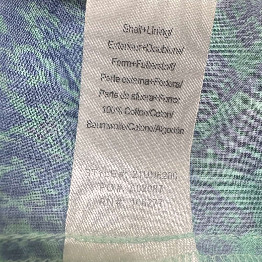 Hale Bob Maxi Dress Womens Small Blue Green Tiered Cotton Tie Strap 21UN6200 - Picture 8 of 8